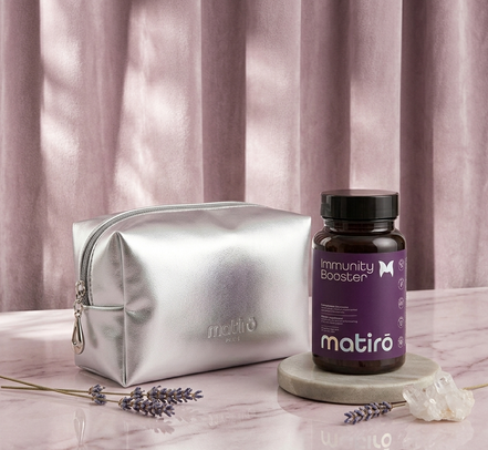 Trousse Signature Silver Matirō avec les boosters Matirō, écrin de voyage premium