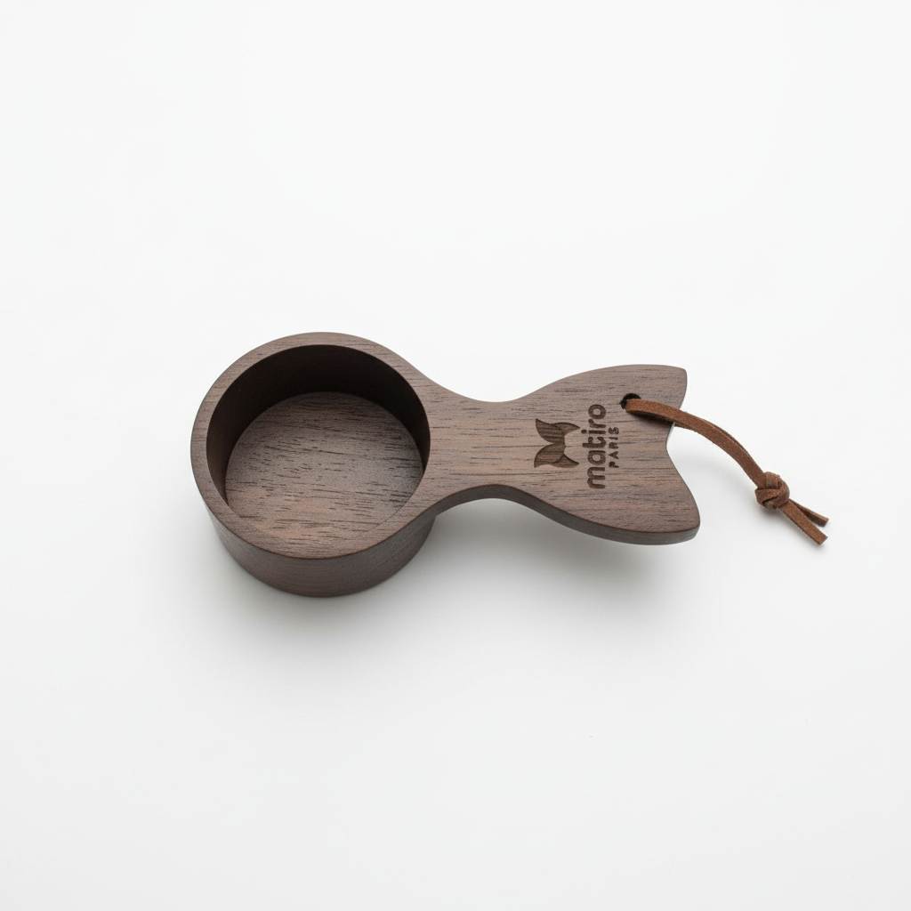 Cuillère Doseuse Rituel Matirō — bois foncé, dosage poudre de collagène marin