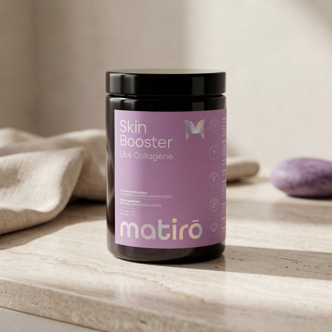 Skin Booster Matirō — pot de poudre de collagène marin Aquacol® et Ubé